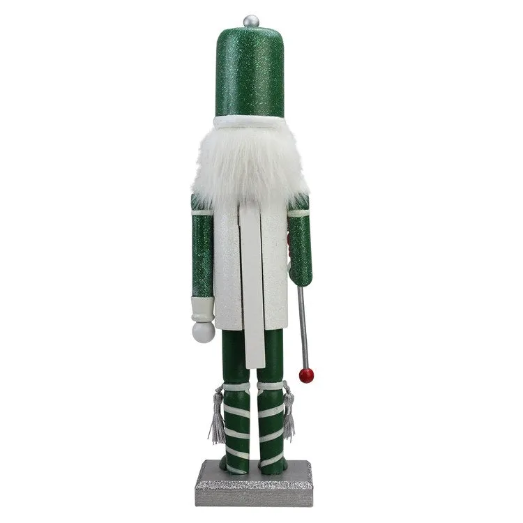 14" Green and White Junior Mints Wooden Christmas Nutcracker Figurine