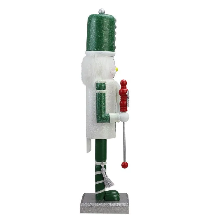 14" Green and White Junior Mints Wooden Christmas Nutcracker Figurine