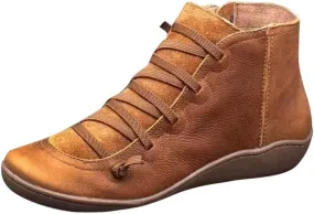 AMDBEL Red Cowboy Boots for Women,Combat Boots, Women's Embroidered Western Boots Snip Toe Pull On Chunky Heel Short Ankle Boots Mid Calf Boots
