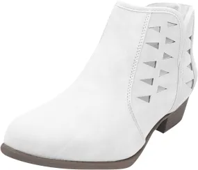 Ankle Boots for Women Low Heel Cowboy Boots V Cut Suede Retro Western Pointed Toe Chunky Heels Womens Ankle Boots