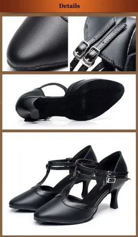 #B660 Microfiber Synthetic Leather Closed Toe Ballroom -Salsa -Tango -Latin Dance Shoes Heels 6cm/7.5cm