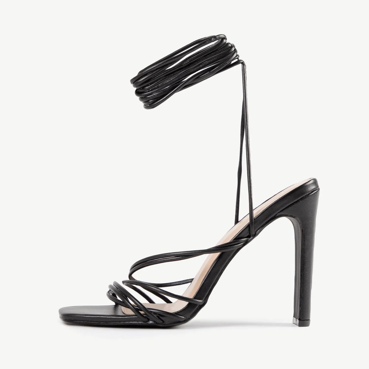 BEBO Arya Lace Up Heel in Black