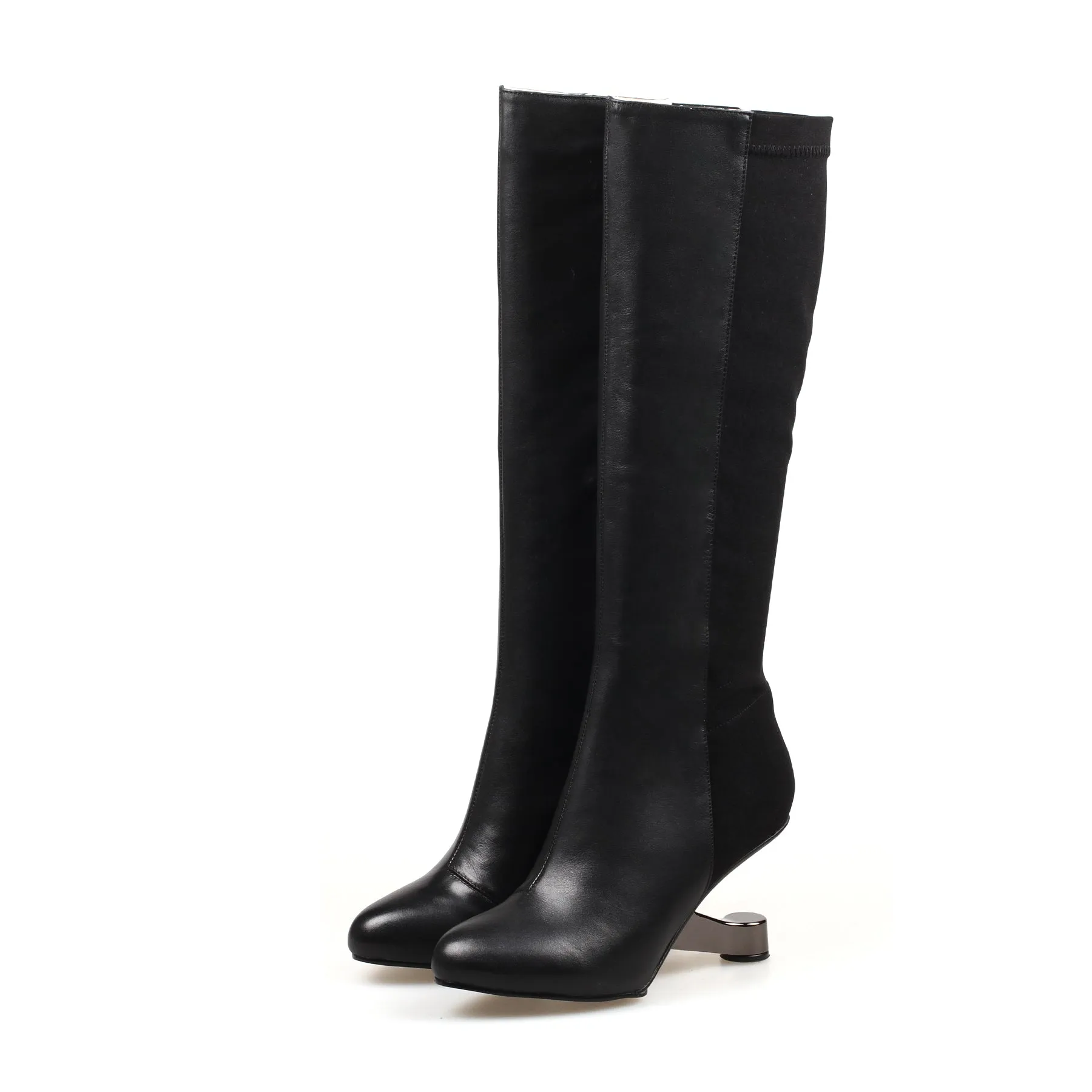 Black Knee-High Leather Boots