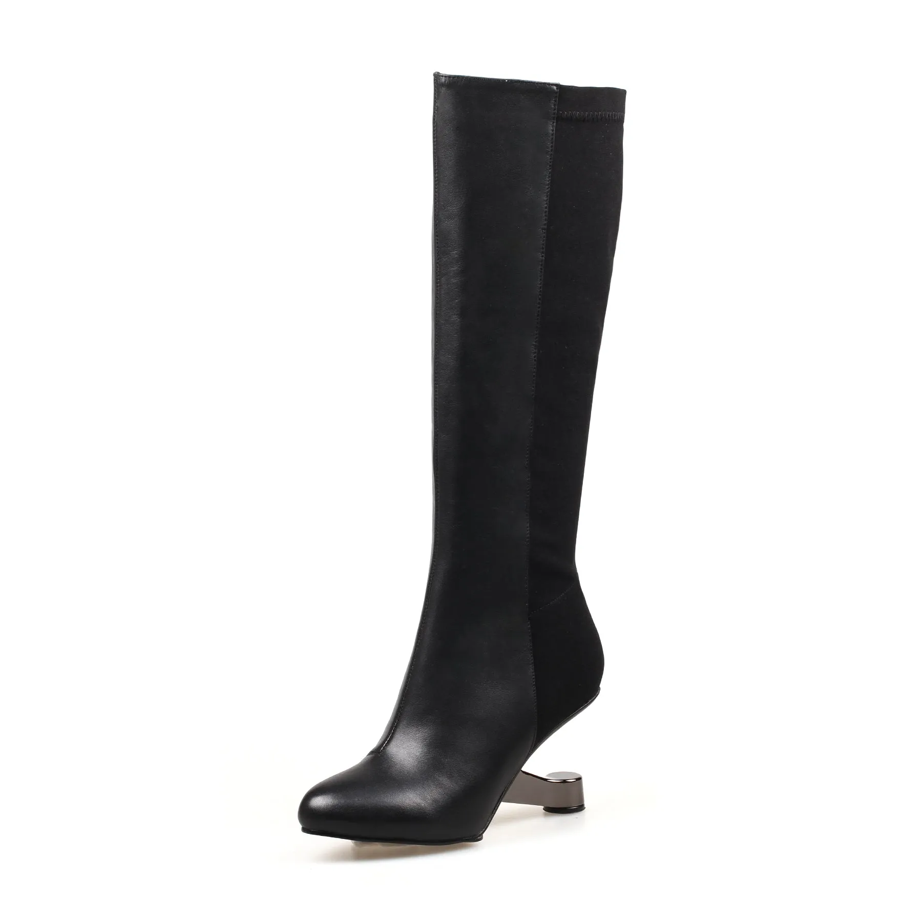 Black Knee-High Leather Boots