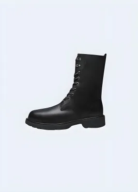 Black Leather Punk Boots