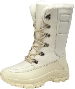 Boots Warm Boots Water Proof Keep Women Toe Snow Shoes Plus Round Velvet Lace Up Flat Women's Boots Comfy Winter Boots