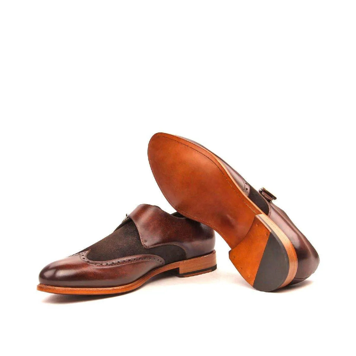 Chaz Single Monk Patina Shoes
