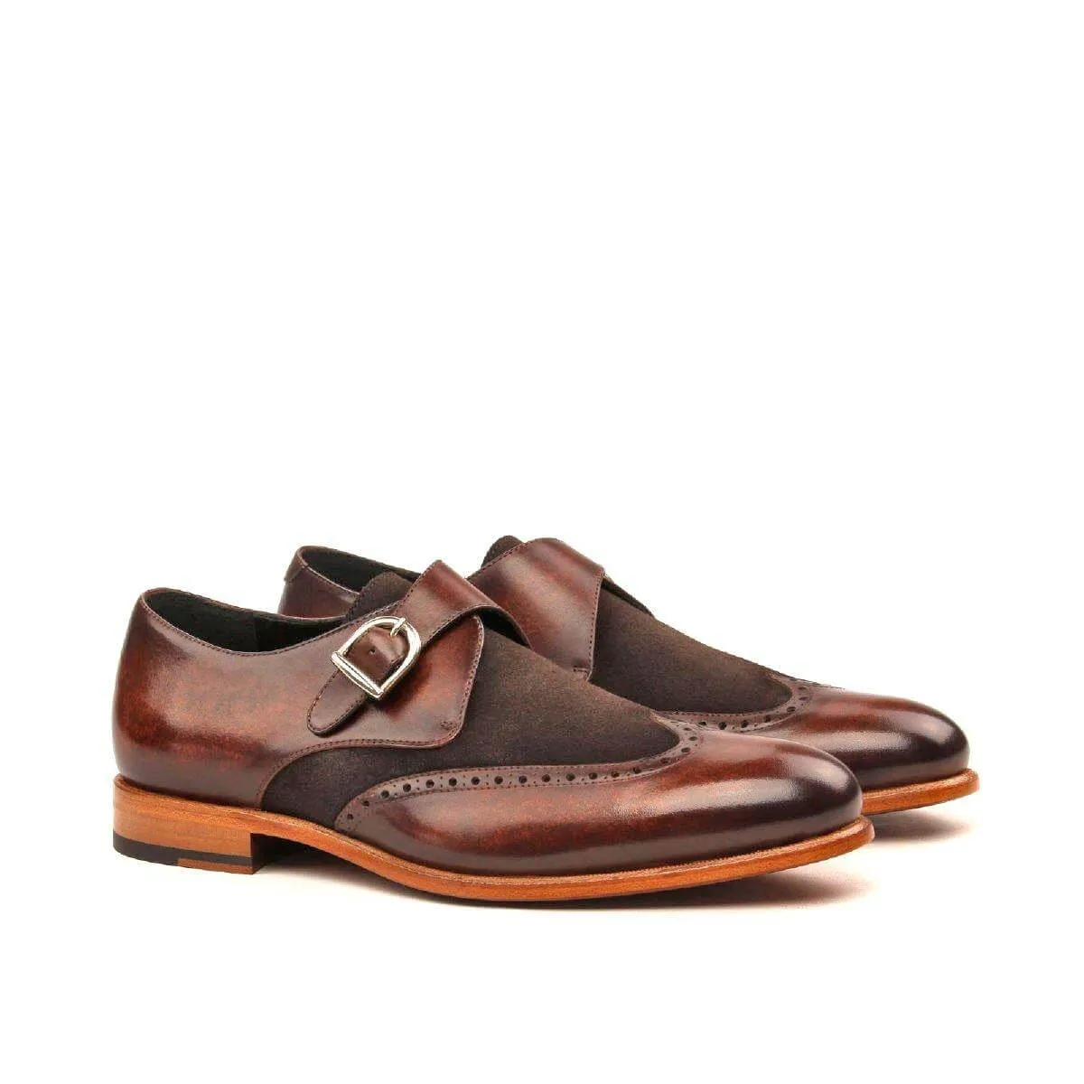Chaz Single Monk Patina Shoes