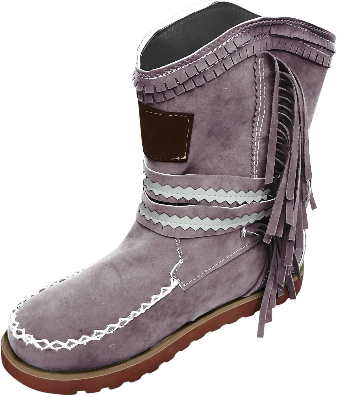 Cowboy Boots For Women Tassel Flat Cowboy Boots Suede Buckle Wedge Cowgirl Western Ankle Booties Ankle Bootie