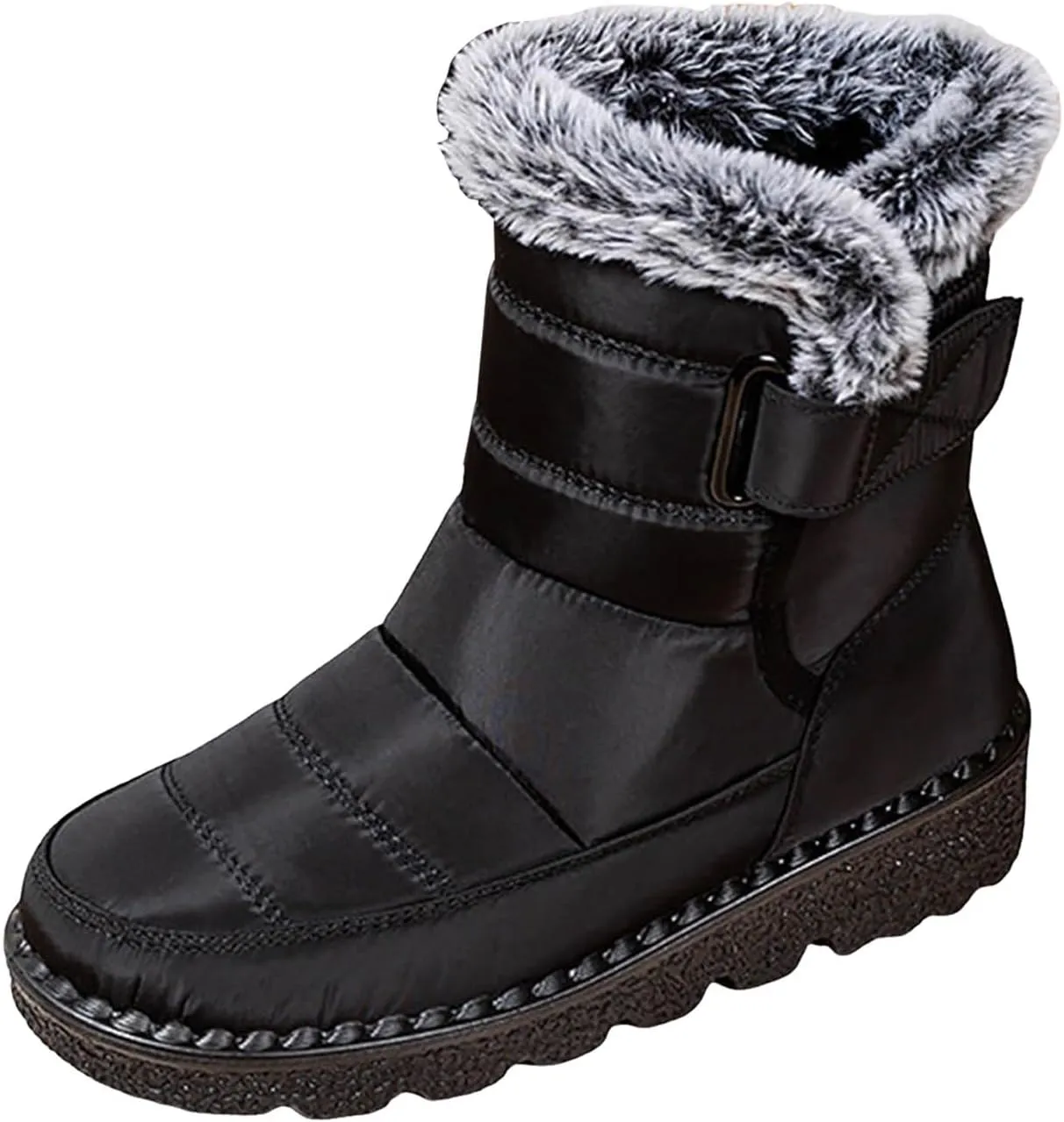 Fashion Couple Men Women Winter Water Proof Flat Hook Loop Keep Warm Snow Boots Comfortable Mid Mens Wide Width