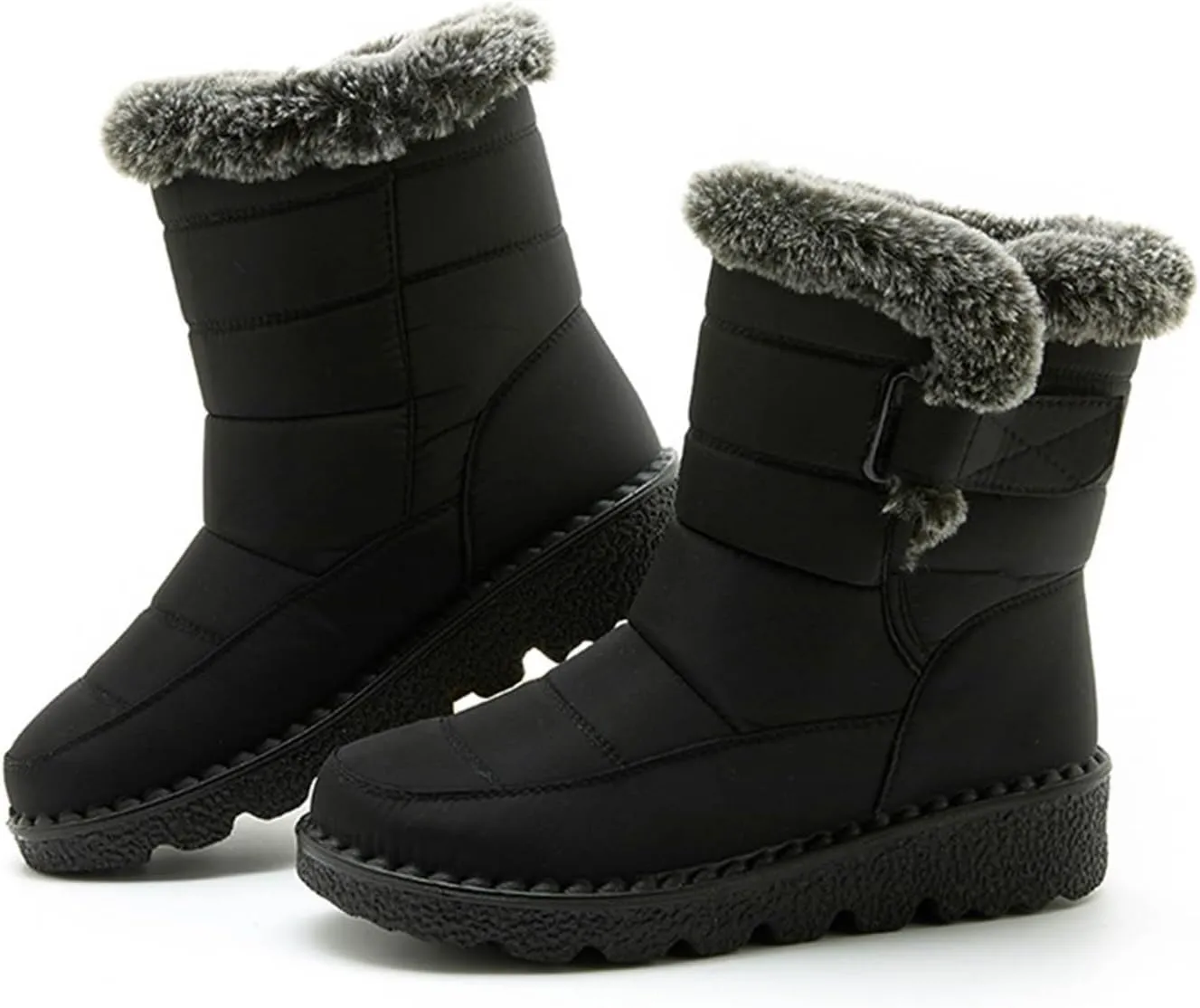 Fashion Couple Men Women Winter Water Proof Flat Hook Loop Keep Warm Snow Boots Comfortable Mid Mens Wide Width