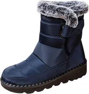 Fashion Couple Men Women Winter Water Proof Flat Hook Loop Keep Warm Snow Boots Comfortable Mid Mens Wide Width