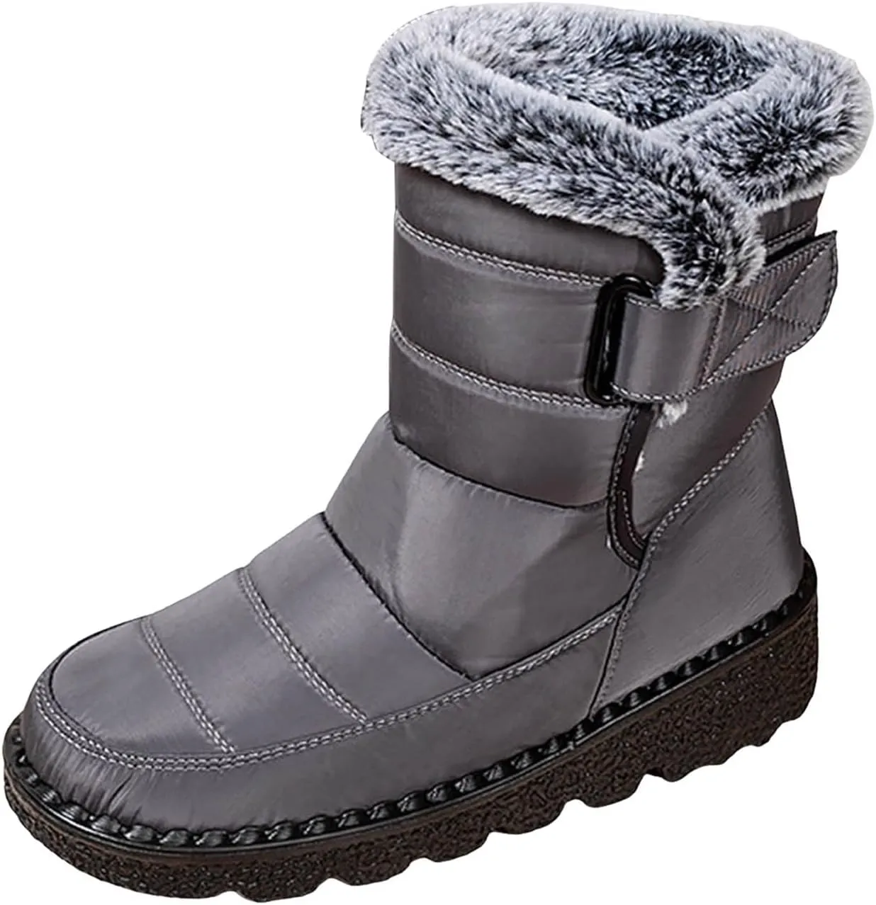 Fashion Couple Men Women Winter Water Proof Flat Hook Loop Keep Warm Snow Boots Comfortable Mid Mens Wide Width