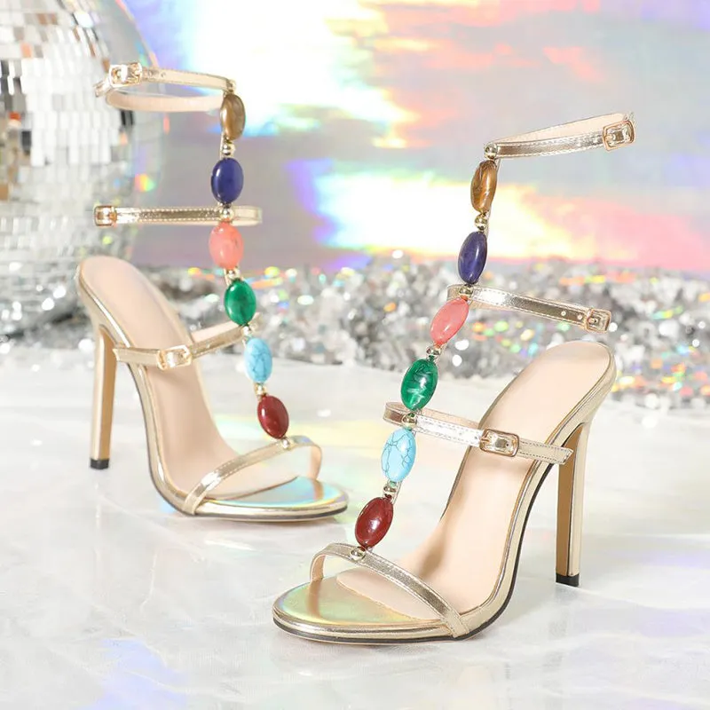 Festive Fish Mouth Heels Sandals