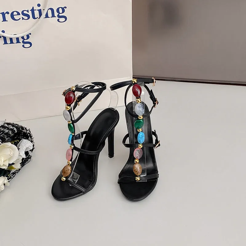 Festive Fish Mouth Heels Sandals