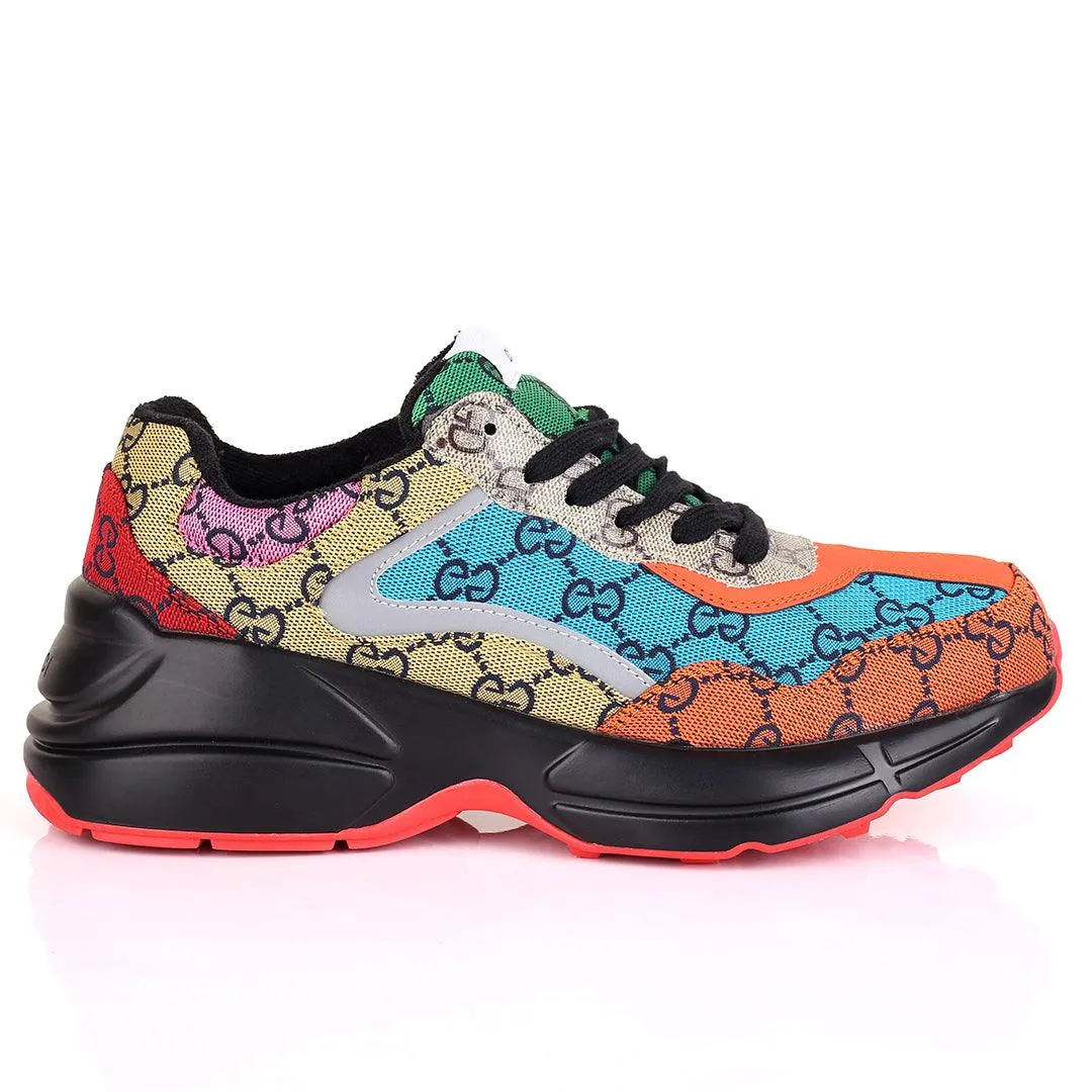 Guc Multi-Coloured Double G All Round Logo Designed Sneakers