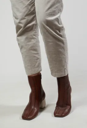 Heeled Ankle Boots in Slight Cuoio
