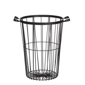 Johi Long Black Metallic Multipurpose Basket For Laundry & Essential Storage | Organizer For Home