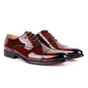 John Mendson Oxford Wetlips Dark Brown Leather Shoe