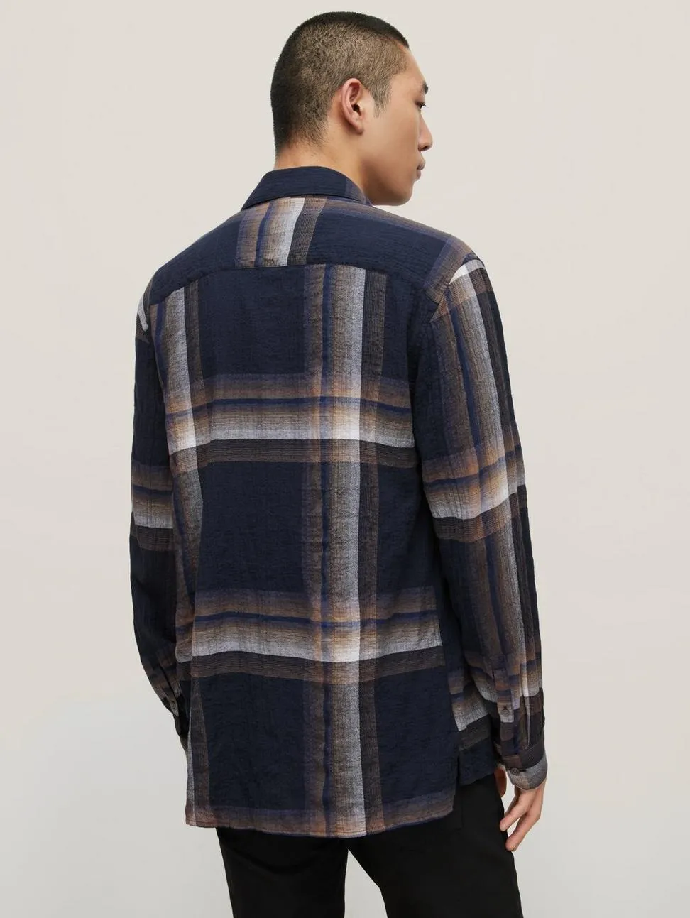 John Varvatos Cole Regular Fit LS Shirt - Navy