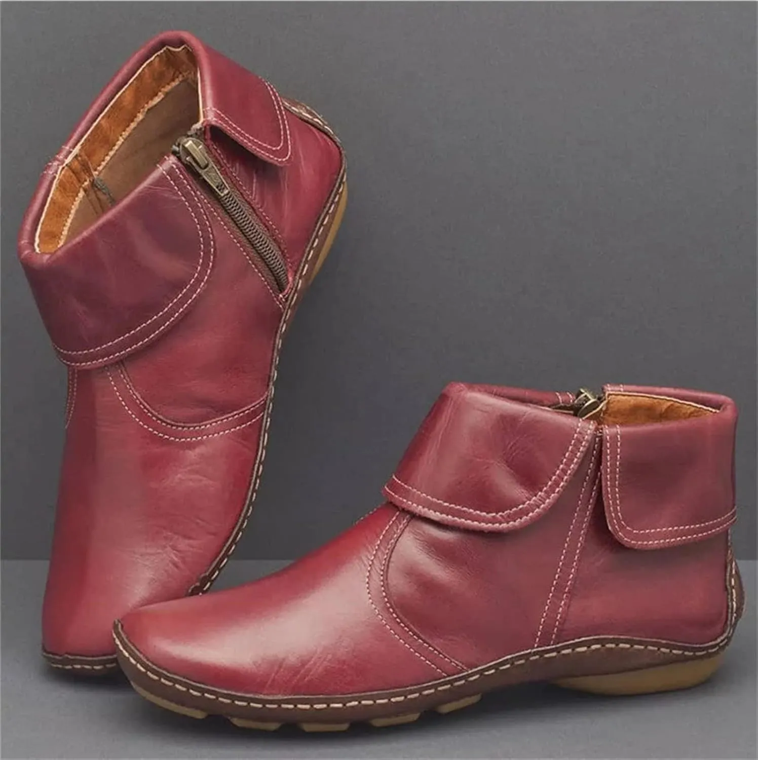 Ladmiple Cowgirl Boots Women Short Booties Western Cowboy Ankle Booties Fashion Casual Combat High Top Walking Shoes