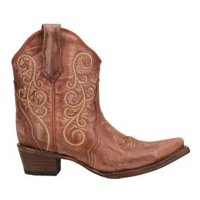 LD Triad Embroidered Snip Toe Cowboy Booties