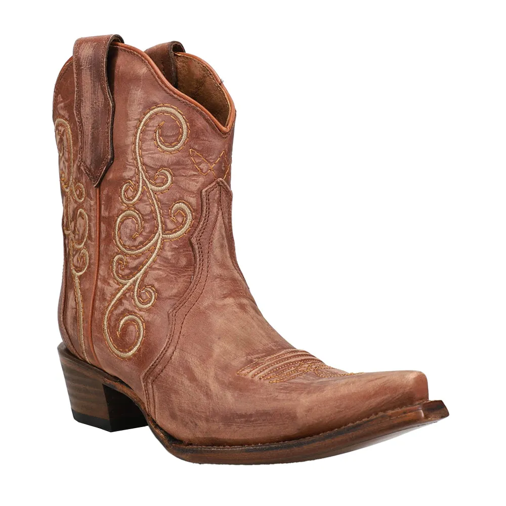 LD Triad Embroidered Snip Toe Cowboy Booties