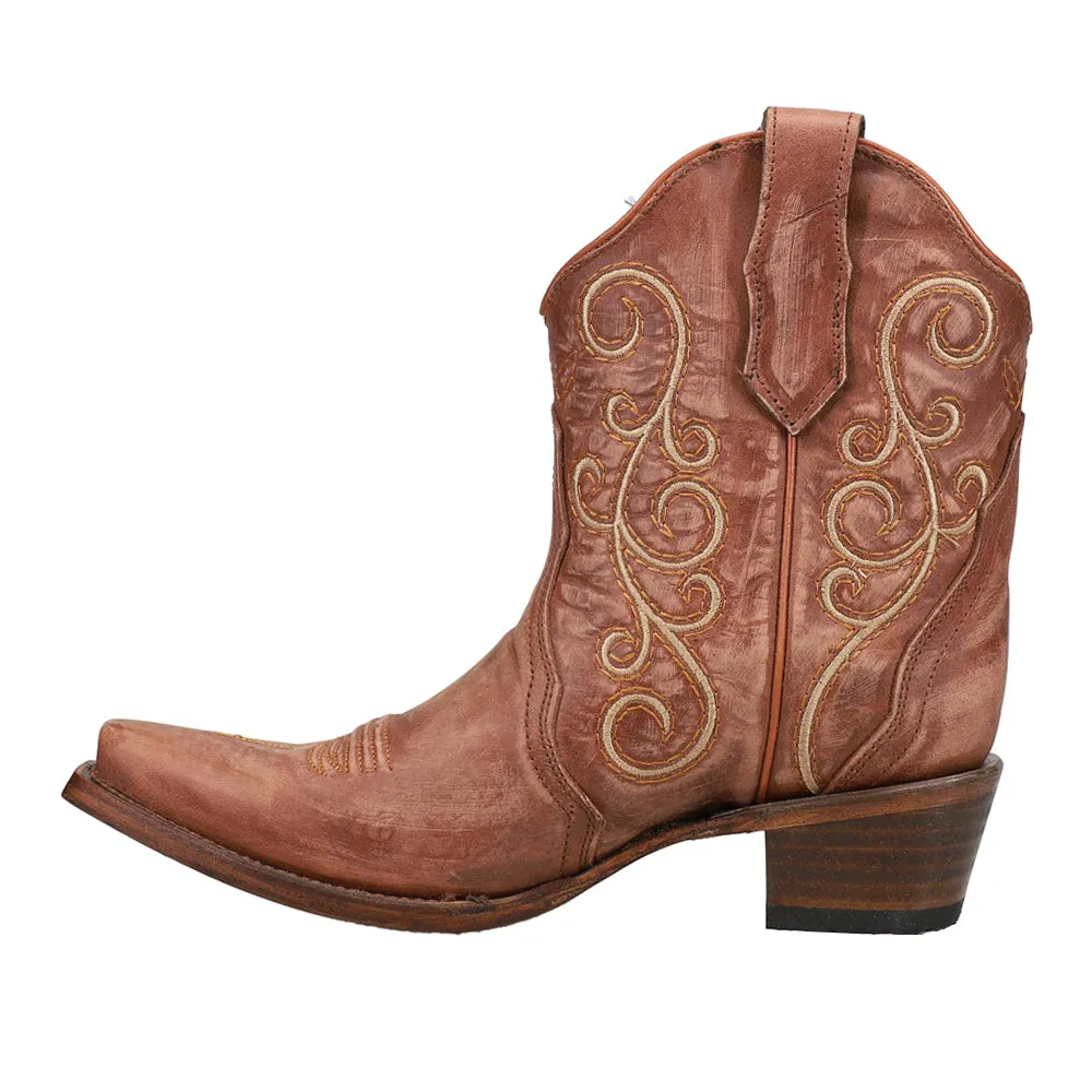 LD Triad Embroidered Snip Toe Cowboy Booties