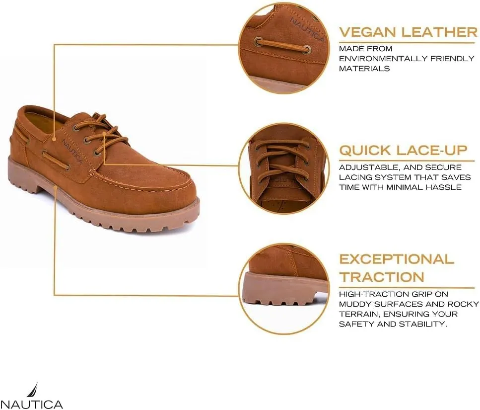 Nautica Men's Dress Boat Shoe, Casual Loafer Lace-Up Fashion Sneaker with Cushioned Insole – Comfortable, Lightweight and Durable
