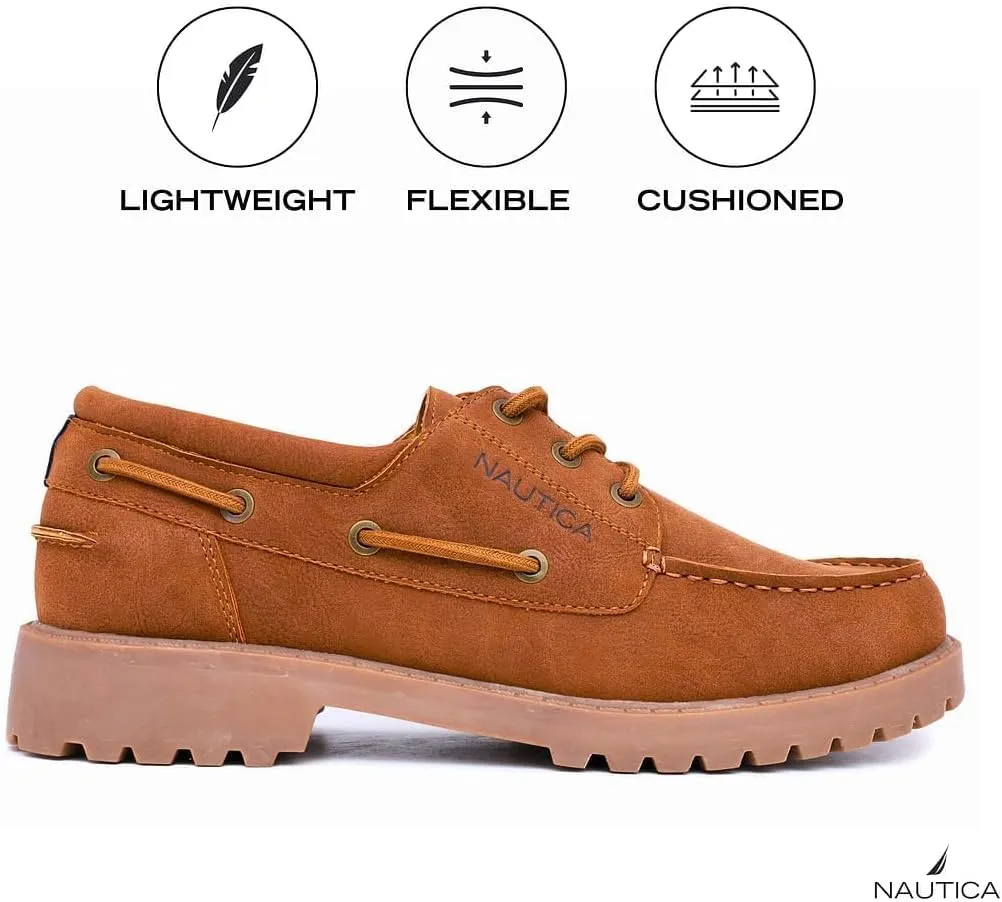 Nautica Men's Dress Boat Shoe, Casual Loafer Lace-Up Fashion Sneaker with Cushioned Insole – Comfortable, Lightweight and Durable