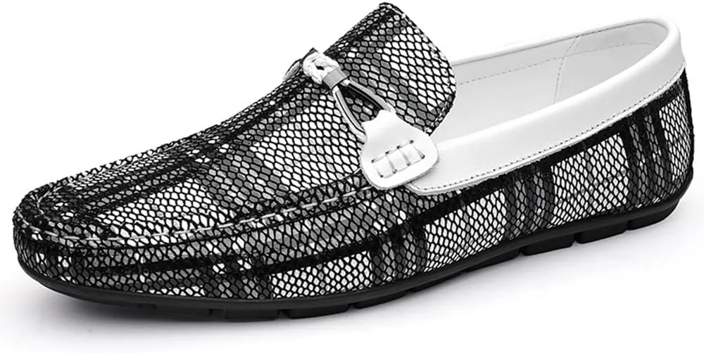 Santimon Men's Boat Shoes Genuine Leather Loafers Driving Moccasin Slip-on Loafers Walking Shoes for Men
