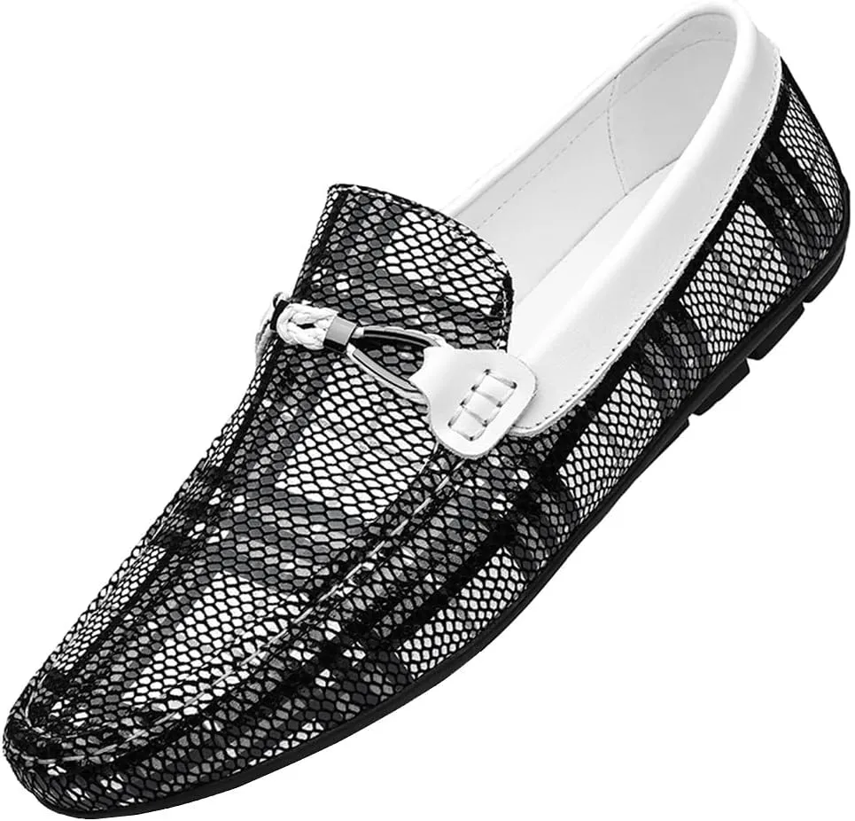 Santimon Men's Boat Shoes Genuine Leather Loafers Driving Moccasin Slip-on Loafers Walking Shoes for Men
