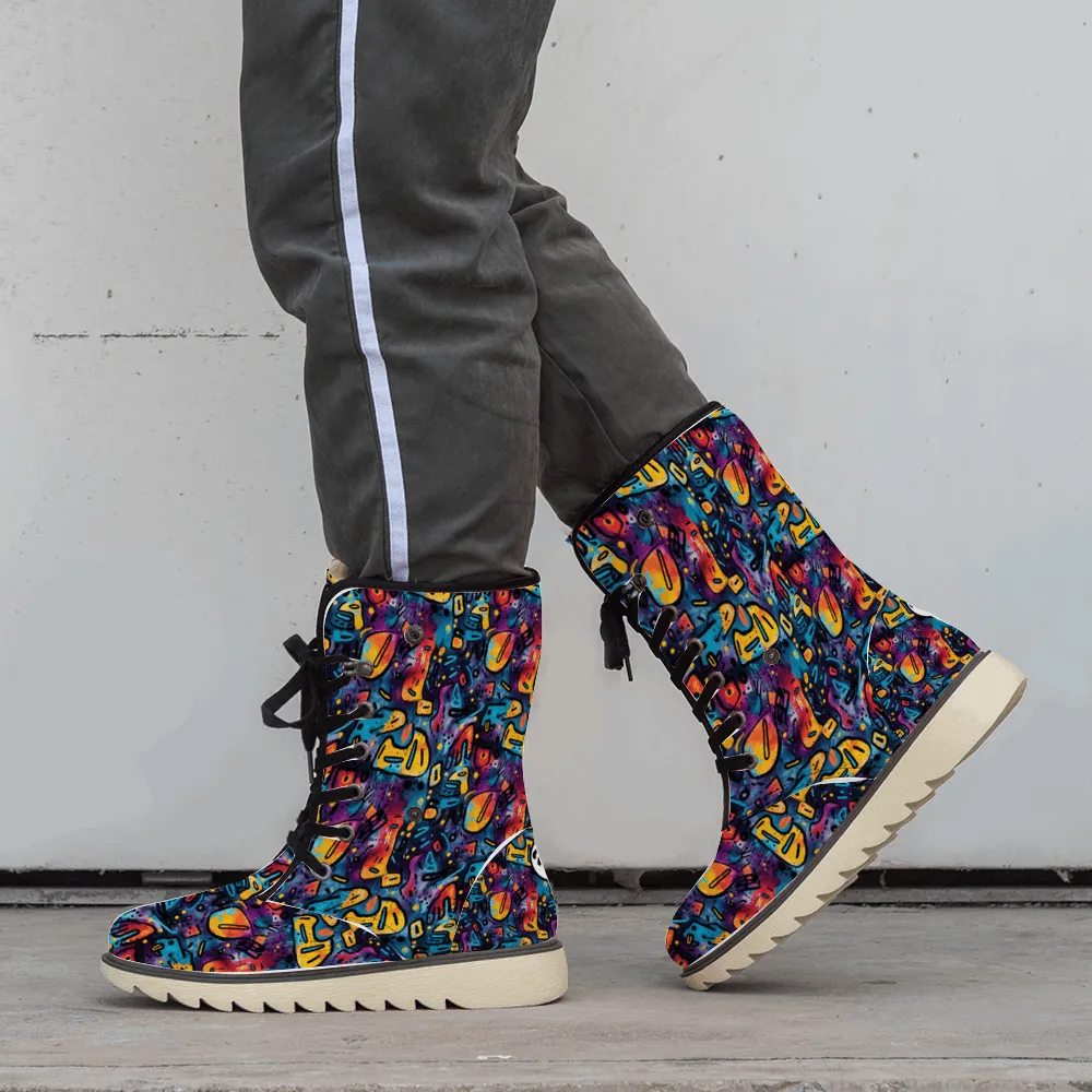 Treadz Unisex Winter Boots - Black Grunge