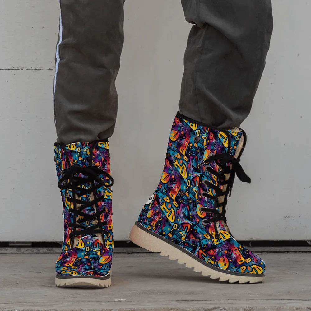 Treadz Unisex Winter Boots - Black Grunge