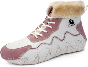 Waterproof Lace Up Ankle Boots for Women's Outdoor Warm Snow Boots Fur Lined Handmade Leather beck Boot Casual Non Slip Breathable Chukka Boots for Walking Hiking Driving