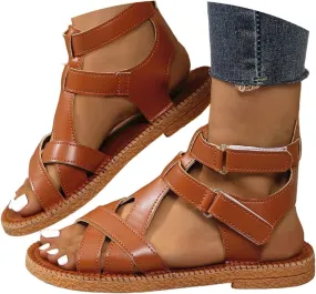 Women's Comfortable Casual Sandals Open Toe Flat Heel Slip On Summer Beach Walking Shoes for Outdoor Vacation