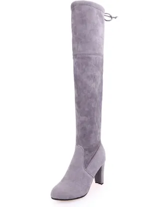Women's Over The Knee Thigh High Chunky Heel Boots Pointed Toe High Heel Long Stretch Sexy Fall Winter Boots