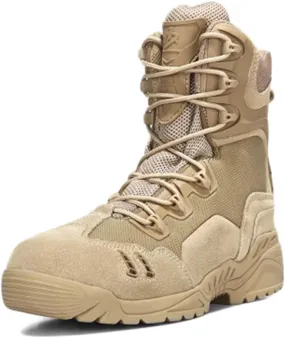 Wygwlg Men's Outdoor Military Boots Summer Hiking Shoes Desert Tactical Boots Lace Up Hiking Footwear Plus Size
