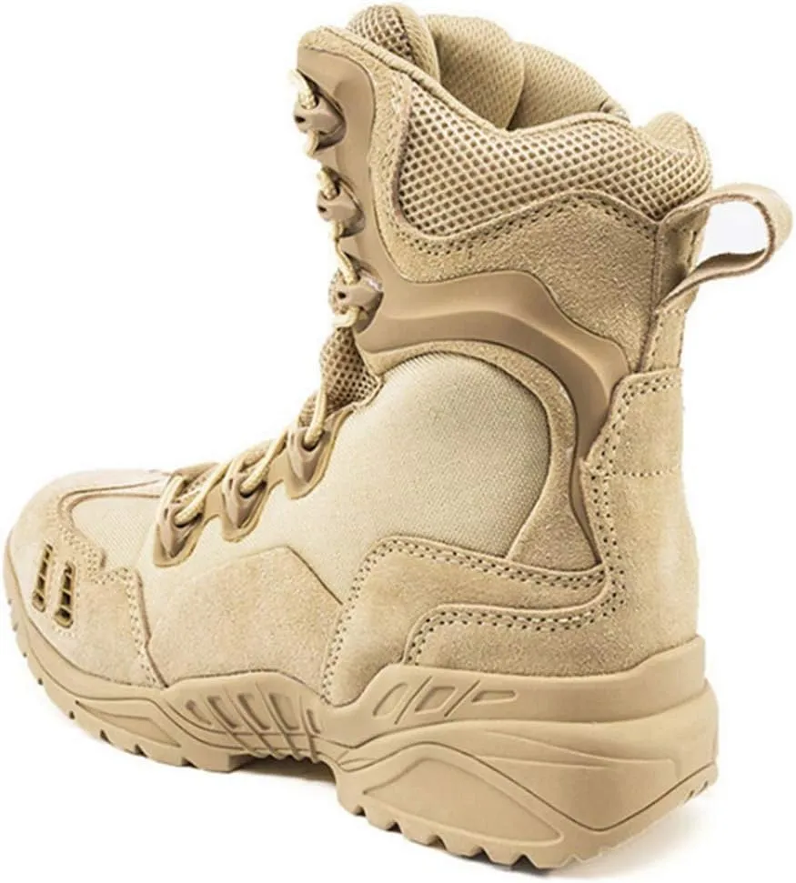 Wygwlg Men's Outdoor Military Boots Summer Hiking Shoes Desert Tactical Boots Lace Up Hiking Footwear Plus Size