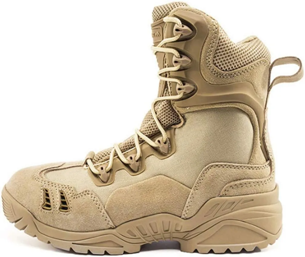 Wygwlg Men's Outdoor Military Boots Summer Hiking Shoes Desert Tactical Boots Lace Up Hiking Footwear Plus Size